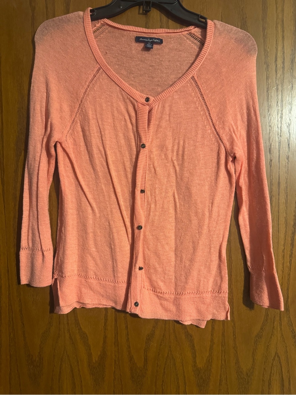 LOFT Coral Lightweight Button-Front Cardigan